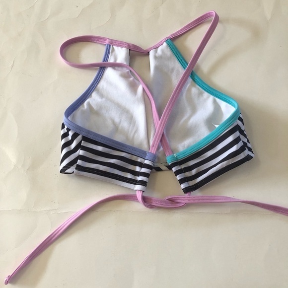 Bundle 3 Pc Art Class Halter Stripe Top Black Pink Bikinis Bottoms Set Size M8 - Picture 5 of 14